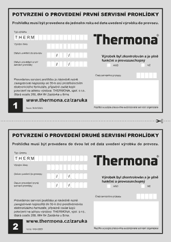 Potvrzení o provedení 1. a 2. servisní prohlídky