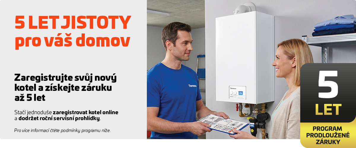 Záruka až 5 let na plynové a elektrické kotle THERM