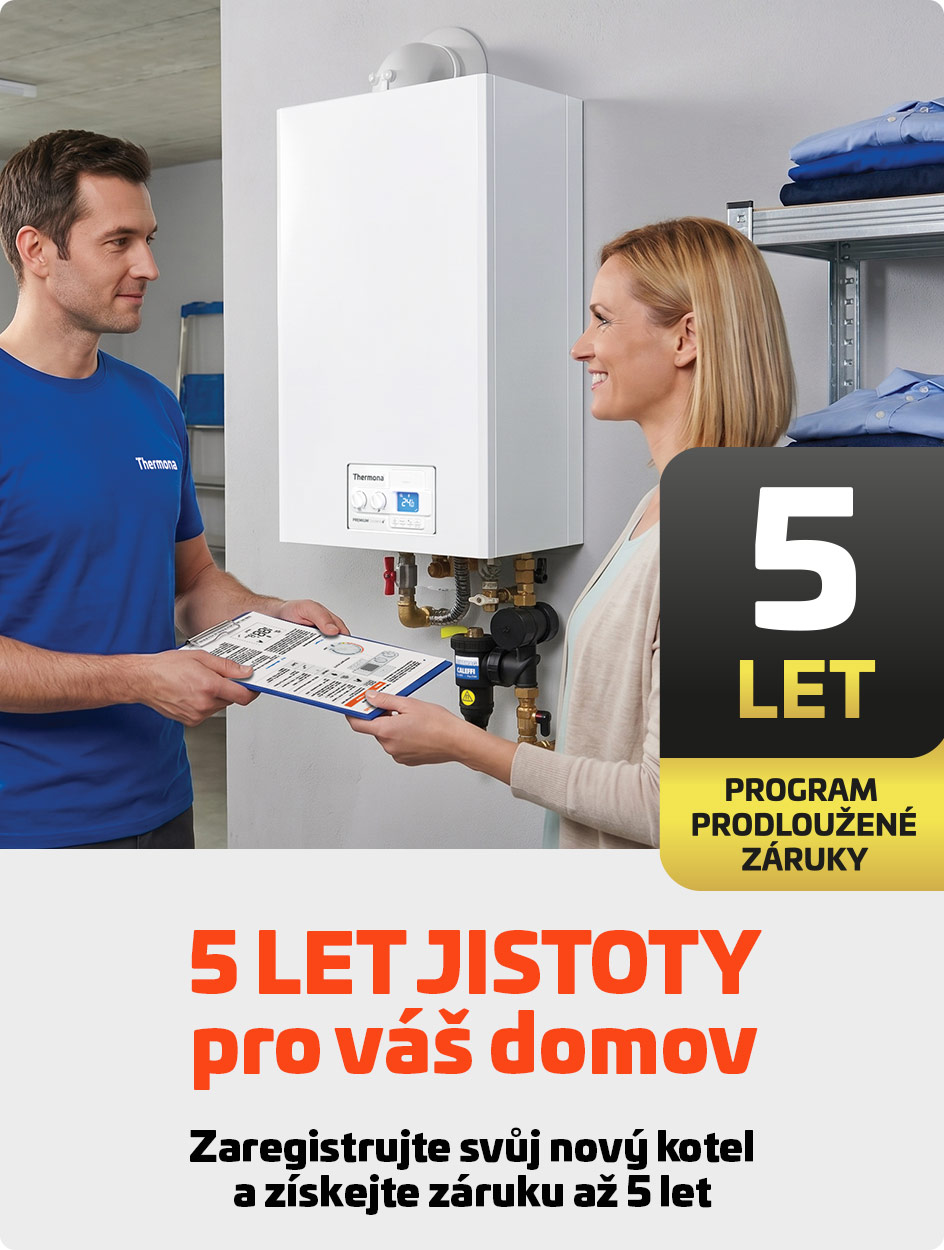 Záruka až 5 let na plynové a elektrické kotle THERM